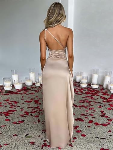 Satin Bridesmaid Dress for Wedding One Shoulder Mermaid Prom Dresses 2025 for Women Formal KF014