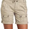 Women's Cargo Shorts Trendy Low Waist Summer Hiking Shorts with Flat Pocket