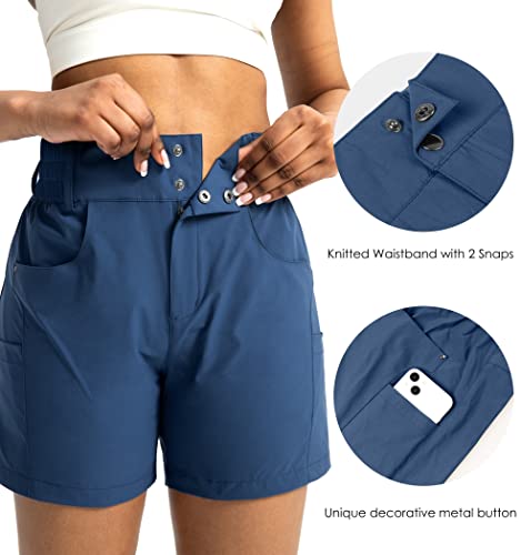 Women's 5" Hiking Golf Shorts with Pockets High Waist Stretch Cargo Short Shorts for Women Casual Summer