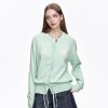 Womens Button-Down Cardigans Knit Stretchy Sweaters Drawstring Lightweight
