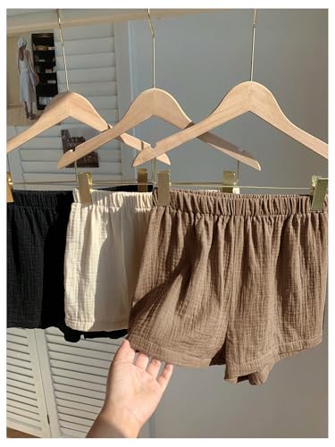 Women's 3 Pack Linen Shorts Summer Lounge Sleep Pajama Boxer Shorts
