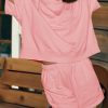 Womens 2 Piece Outfits Casual Oversized Cropped Sweatshirt and High Waist Running Shorts Tracksuit Sets