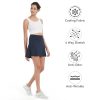 17" Women's Premium Cooling Silky Tech Nylon Athletic Skort with Pockets for Golf Tennis Workout and Casual Wear
