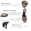 Kitten Heels for Women Single Strap Low Heel Open Toe Mule Shoes Non Slip Sandals