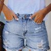 Women's High Waisted Denim Shorts Casual Ripped Summer Hot Short Jeans Frayed Distressed Jeans Shorts with Pockets
