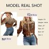 Women's Embroidered Western Long Sleeve Buttons Down Shirts Collared Retro Casual Blouses Shirts
