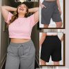 3 Pack Plus Size Bermuda Shorts for Women Comfy Loose Casual Drawstring Sweat Pants with Pockets XL-5XL