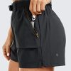 Women's Waterproof Stretch Hiking Shorts Mid Rise Summer for Outdoor Golf Workout with Zip Pockets Belt - 3''