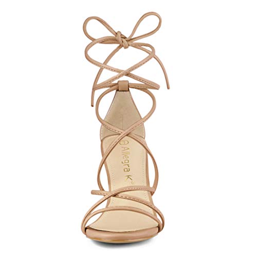 Women's Strappy Lace Up Chunky Heeled Sandals