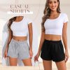 4 Pack Womens Sweat Shorts Casual Lounge Comfy Drawstring High Waist Summer Athletic Shorts with Pocket 2025