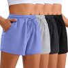 4 Pack Womens Sweat Shorts Casual Lounge Comfy Drawstring High Waist Summer Athletic Shorts with Pocket 2025