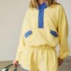 Quarter Button Sweatsuits Women Oversized Color Block Sweatshirts Sets Shorts Tracksuits 2025 Casual 2 Piece Outfits