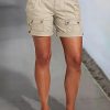 Women's Cargo Shorts Trendy Low Waist Summer Hiking Shorts with Flat Pocket