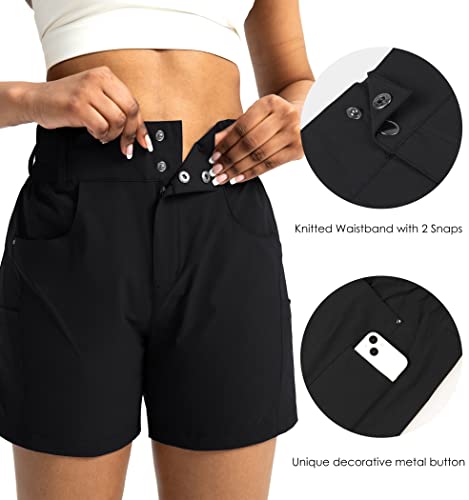 Women's 5" Hiking Golf Shorts with Pockets High Waist Stretch Cargo Short Shorts for Women Casual Summer