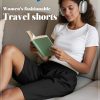 3 Pack Women's 8" Bermuda Shorts, High Waist Stretch Casual Knee Length Bottoms Summer Athletic Gym Short with Pocket