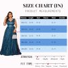Plus Size Formal Dresses for Women with Embroidery Sequin and V-Neck, A-Line Maxi Dress for Wedding and Cocktail