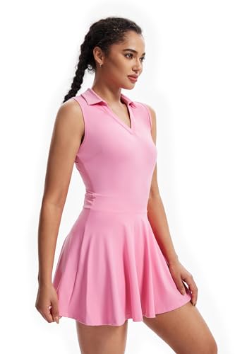 Cute Golf Tennis Dress Workout Athletic Dresses for Women with Shorts Pockets 2 Piece Sets Outfits Summer Clothes