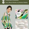 Women's 100% Pure Silk Blouse Long Sleeve Button Down Shirt Spring Summer Elegant Floral Striped Tops Women Smooth Blouses