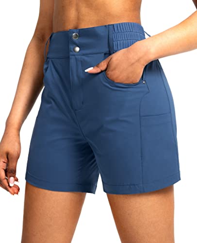 Women's 5" Hiking Golf Shorts with Pockets High Waist Stretch Cargo Short Shorts for Women Casual Summer
