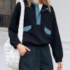 Womens 2 Piece Sets Sweatsuits Casual Half Button Color Block Sweatshirts Running Shorts Tracksuits Fall Outfits