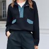 Womens 2 Piece Sets Sweatsuits Casual Half Button Color Block Sweatshirts Running Shorts Tracksuits Fall Outfits