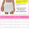 Women's Flowy Shorts Casual Linen Boho Ruffle Mini Skirts Pleated High Waist Cute Butterfly Skorts with Pockets Summer Trendy