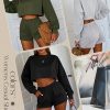 3 Pack Women's Sweat Shorts, Elastic High Waist Casual Summer Lounge Cotton Comfy Athletic Shorts with Pockets