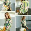 Women's 100% Pure Silk Blouse Long Sleeve Button Down Shirt Spring Summer Elegant Floral Striped Tops Women Smooth Blouses