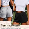 3 Pack Women's Sweat Shorts, Elastic High Waist Casual Summer Lounge Cotton Comfy Athletic Shorts with Pockets