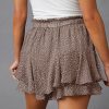Flowy Shorts for Women Casual Boho Floral Skorts Ruffle Mini Skirts Running Tennis Butterfly Chiffon Shorts