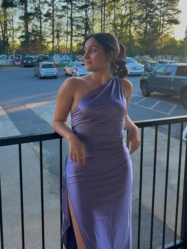 Satin Bridesmaid Dress for Wedding One Shoulder Mermaid Prom Dresses 2025 for Women Formal KF014