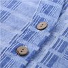 Women Casual Dress Summer Stripe Button V Neck Sleeveless with Pocket Long Dresses Holiday Beach Party Midi Dress