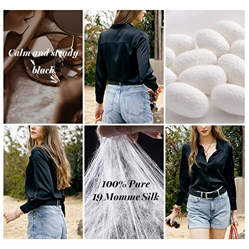 Silk Blouses for Women Elegant Tops Summer Spring Shirts Mulberry Silk Button Down Shirt
