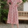 Womens Summer Floral Maxi Dress Short Sleeve V Neck Button Belt Casual Long Flowy Shirt Dress